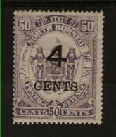 NORTH BORNEO 1899 4c On 50c SG 119  MOUNTED MINT  Cat £25 - North Borneo (...-1963)