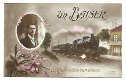 CPA - Un Baiser De SAINT JOSSE TEN NOODE - Train - Carte Fantaisie - Diane 246  // - St-Josse-ten-Noode - St-Joost-ten-Node