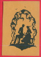 166655 / SILHOUETTE - CZECH Illustrator - COUPLE MAN WOMAN BENCH BIRD TREE - L 04 R/0283 Czechoslovakia Tchecoslovaquie - Scherenschnitt - Silhouette