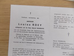 Doodsprentje Louisa Boey Stabroek 10/2/1905 Brasschaat 7/11/1992 ( Marcel Rombouts ) - Religion & Esotericism
