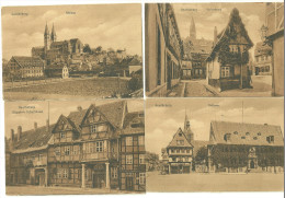 Allemagne CPA Quedlinburg 4 Cartes Schloss Rathausfinenherd Klopstock Geburtshaus - Quedlinburg