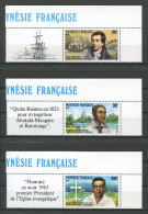 POLYNESIE 1988 N° 318/320 ** Neufs = MNH Superbes Cote 8.40 € Missionnaires Protestants Bateaux Boats Ships - Neufs