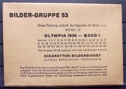 1936 OLYMPIADE - 50 Bilder 8x12cm - Ungeöffnetes Originalpaket - Bilder-Gruppe 53 - Sammelwerk 13 - Trading-Karten