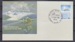 AAT 1986 Antarctic Treaty 1v FDC Ca Sydney 17 Sep 1986 (F3164) - FDC