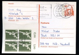 BERLIN P103 Postkarte Gelaufen Wetzlar - Halle-Neustadt 1978 - Cartoline - Usati