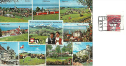 AK  "Gruss Aus Dem Appenzeller Vorderland"  (Bahnstempel RORSCHACH)               1976 - Railway