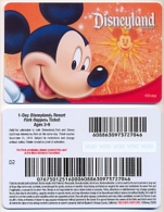 Disneyland Resort,  Anaheim, CA., U.S.A.  Admission Ticket # Dt-182 - Passeports Disney