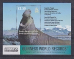 South Georgia 2002 Guinness World Records / Largest Bull Elephant Seal M/s ** Mnh (20627F) - Géorgie Du Sud