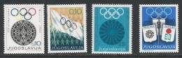 Joegoslavië - 4 Zegels Olympic Weeks**  Van 1968 - 1970 - 1971 - 1972. 2 Scans. - Ungebraucht