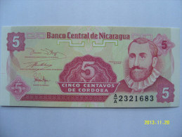 BANCONOTE   NICARAGUA  5  CENTAVOS    FIOR DI STAMPA - Nicaragua