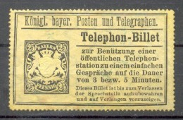 Bayern TELEFON-BILETT TB 20* 140EUR (Z3780 - Lettres & Documents