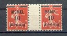 Memel 19ZW ZWISCHENSTEGPAAR**POSTFRISCH (72475 - Memel (Klaipeda) 1923