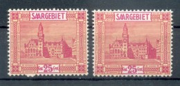 Saar 100I+II ABART**POSTFRISCH 90EUR (Z4088 - Unused Stamps