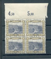 Saar 53 ECKRAND VIERERBLOCK**POSTFRISCH (72302 - Ungebraucht