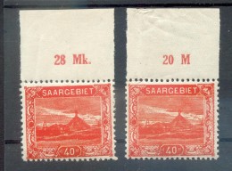 Saar 59 ORM+MK BEIDE OBERRANDTYPEN**POSTFRISCH Selten!!! EUR (72265 - Unused Stamps