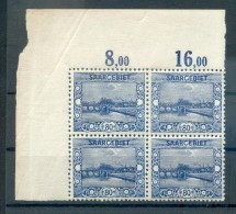 Saar 62 ECKRAND VIERERBLOCK**POSTFRISCH (72299 - Unused Stamps