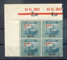 Saar 70 ECKRAND VIERERBLOCK**POSTFRISCH (72289 - Unused Stamps