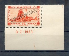 Saar DIENST 29Br Druckdatum** MNH POSTFRISCH (72314 - Dienstmarken