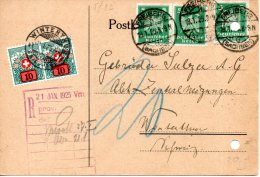 SUISSE. Carte De L'Allemagne Pour La Suisse De 1925. Lettre Taxée. - Taxe