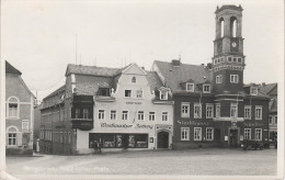 AK Markt Königsbrück Rathaus ? Adolf Hitler Platz Gasthaus Ratskeller Stadtkasse Bank ? Westlausitzer Zeitung - Königsbrück