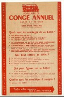 BILLET POPULAIRE De CONGÉ ANNUEL Voyage S.N.C.F 1954 - Europe