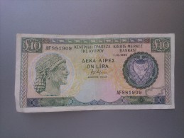 Cyprus 1990 10 Pounds - Chipre