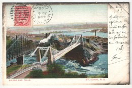 Bridge And Falls, St. John, N.B. - 1908 - St. John
