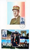 CARTE MAXIMUM - N° 77/78  Général De Gaulle - Covers & Documents