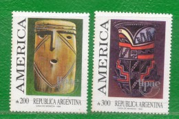 ARGENTINA 1989 SERIES (UPAEP, UPU, American Indians, Indigenous Art, Vessels; Arte Indígena, Vasijas) - American Indians