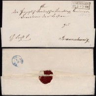 Germany 1859 Postal History Rare Stampless Cover + Content Groeningen Braunschweig DB.326 - Préphilatélie