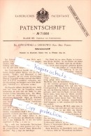 Original Patent - Dr. Ozegowski In Ostrowo , Reg.-Bez. Posen , 1893 , Unterwasserschiff , U-Boot  !!! - Posen