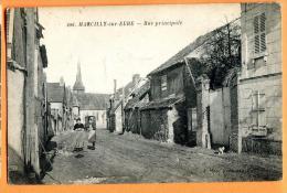 MN1-14  Marcilly-sur-Eure  Rue Principale, ANIME.  Circulé Sous Enveloppe. - Marcilly-sur-Eure