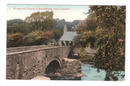 Llanystumdwy Bridge & CHURCH Criccieth Wales Unused COLOURED PRINTED CARD CAERNARVONSHIRE - Caernarvonshire