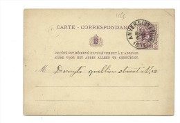 Carte N° 10c.  (5 Lignes D´adresse 101 Mm) Obl: Anvers (Station) 13/03/1881 (1 Coin Plié) - Cartes Postales 1871-1909