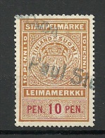 FINLAND FINNLAND 1866 Steuermarke Revenue Tax 10 Pen O - Revenue Stamps
