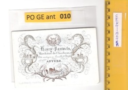 1 RARE PRINT ANVERS Henry Pauwels Charbons - Printer H. Ratinckx Porcelain Card - Coal Seller - Kolenboer Porseleinkaart - Porcelaine