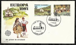 PREMIER JOUR . ANDORRE ESPAGNOL . EUROPA . FOLKLORE .  07 MAI  1981 . - Brieven En Documenten