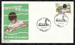 PREMIER JOUR . ANDORRE ESPAGNOL . ANNEE INTERNATIONALE DES PERSONNES HANDICAPEES .  08 OCTOBRE  1981 . - Covers & Documents