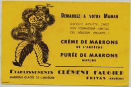 Buvard -  **  CREME  DE  MARRONS     **  De L´ARDECHE  - Etablissement  Clément FAUGIER  - PRIVAS - Food