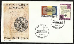 PREMIER JOUR . ANDORRE ESPAGNOL .EUROPA .  FAITS HISTORIQUES .  12  MAI  1982 . - Lettres & Documents