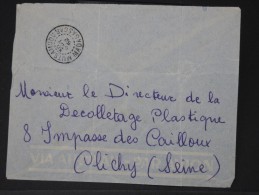 FRANCE- COMORES LETTRE DES COMORES POUR CLICHY  AFF AU VERSO OBL DE MUTSAMUDU  1952   LOT P3000 - Cartas & Documentos