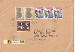 1455FM- ECHTERNACH GIANT BIBLE, AMATEUR PHOTOGRAPHERS FEDERATION, PAINTING, STAMPS ON REGISTERED COVER, 2002, LUXEMBOURG - Storia Postale