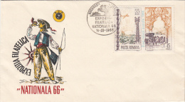 16185- NATIONAL PHILATELIC EXHIBITION, STAMP'S DAY, SPECIAL COVER, 1966, ROMANIA - Lettres & Documents