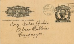 Cuba - République - Entier Postal - Carte Postale - 1940 - Habana Cuba - Tienfuegos - Voir 2 Scans. - Lettres & Documents
