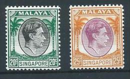 Singapore: 1948/52 20c  And 25c [both Perf: 14] MH (SN 2490) - Singapore (...-1959)