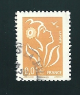 N° 3731 Marianne De Lamouche 0.01€ Jaune France Oblitéré 2005 - 2004-2008 Marianna Di Lamouche
