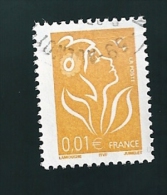 N° 3731 Marianne De Lamouche 0.01€ Jaune France Oblitéré 2005 - 2004-2008 Marianne De Lamouche