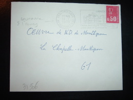 LETTRE TP MARIANNE DE BEQUET 0,50 OBL.MEC. VARIETE 19-7-1971 LANDERNEAU NORD FINISTERE (29) - 1971-1976 Marianne Of Béquet