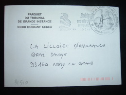 LETTRE PARQUET DU TRIBUNAL DE GRANDE INSTANCE OBLMEC.12-2-1990 BOBIGNY RP (93) - Frankobriefe