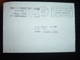 LETTRE Pour URSSAF DU VAR OBL.MEC.12-6-1973 St AYGULF VAR (83) - Frankobriefe